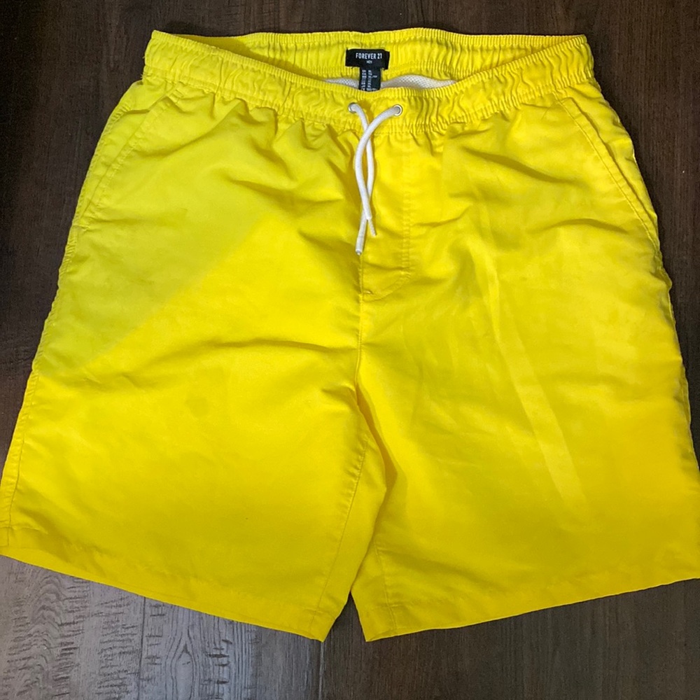 Forever 21 Yellow Men Swim Shorts XL